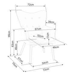 Fotoliu Signal Carmen Raven 15 (Grey/Black) Thumb