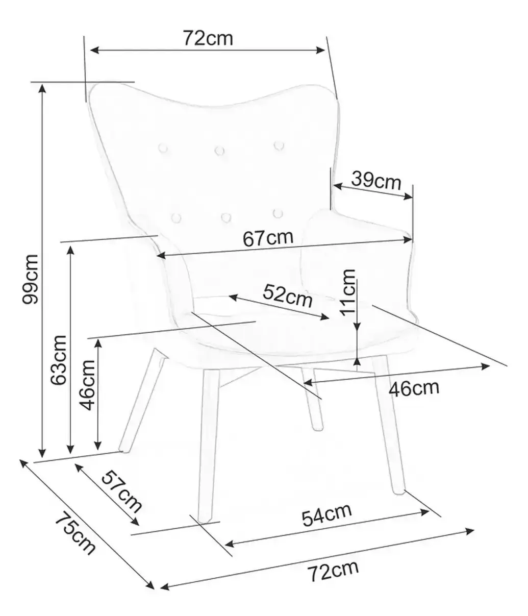 Fotoliu Signal Carmen Raven 15 (Grey/Black)