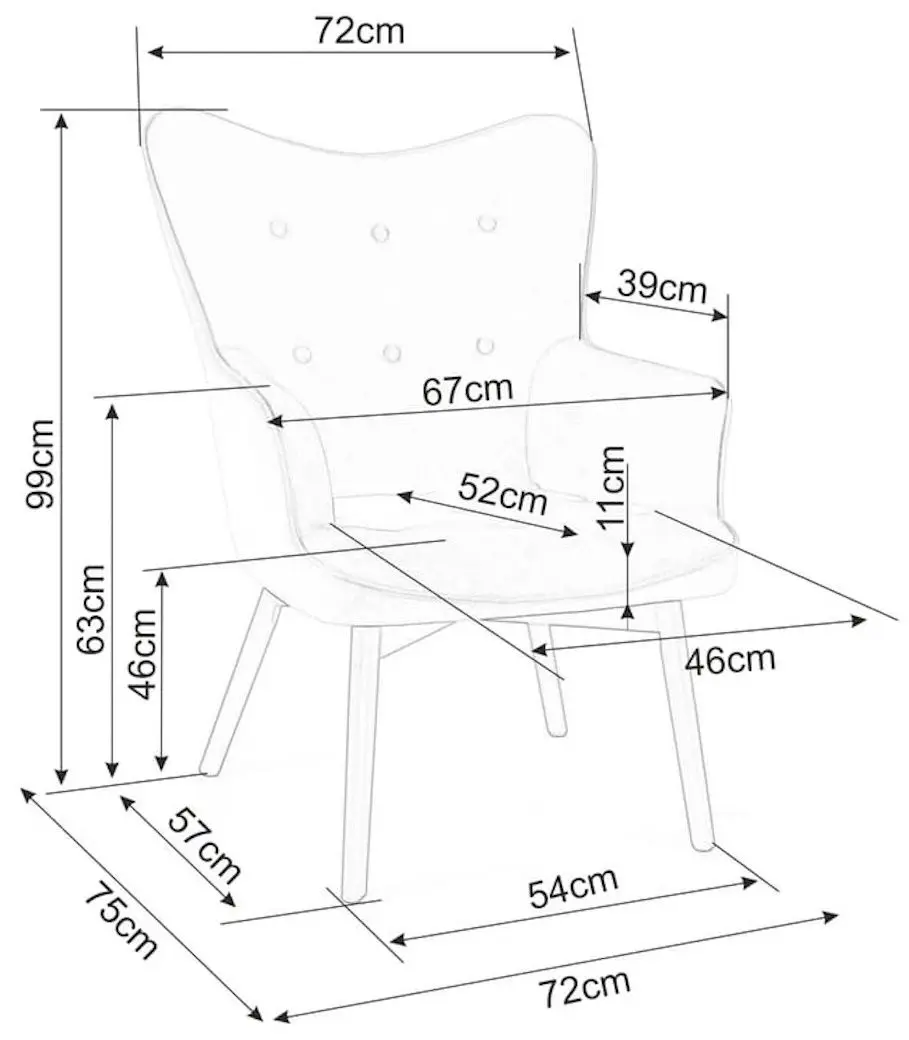 Fotoliu Signal Carmen Velvet Bluvel 19 (Black)