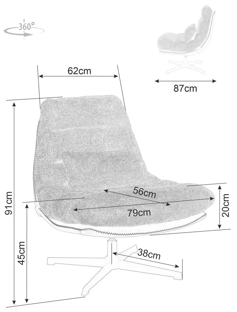 Кресло Signal Felicia Raven 18 (Dark Grey/Black)