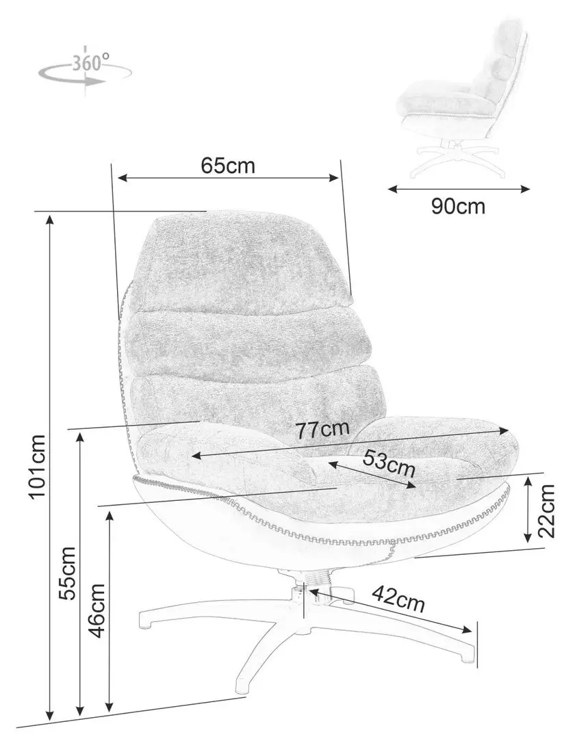 Fotoliu Signal Giselle (Grey/Black)