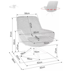 Кресло Signal Hana Brego 34 (Beige/Black) Thumb