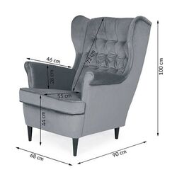 Fotoliu Signal Harry Velvet (Gray/Wenge) Thumb