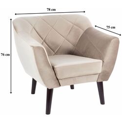 Кресло Signal Karo 1 Velvet (Beige Dark/Wenge) Thumb