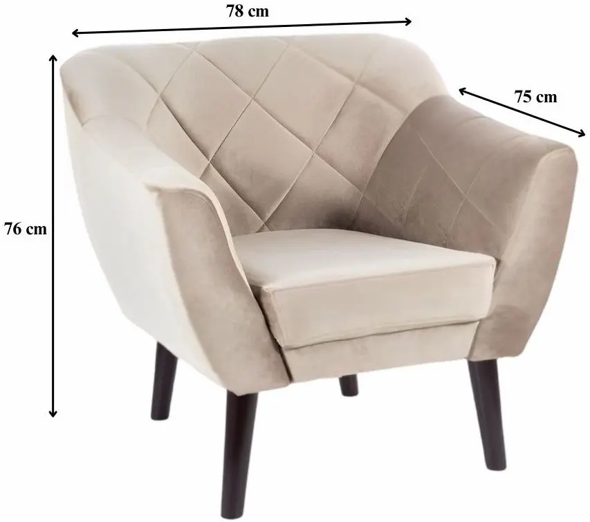 Кресло Signal Karo 1 Velvet (Beige Dark/Wenge)