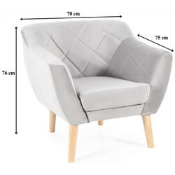 Fotoliu Signal Karo 1 Velvet (Gray/Beech) Thumb