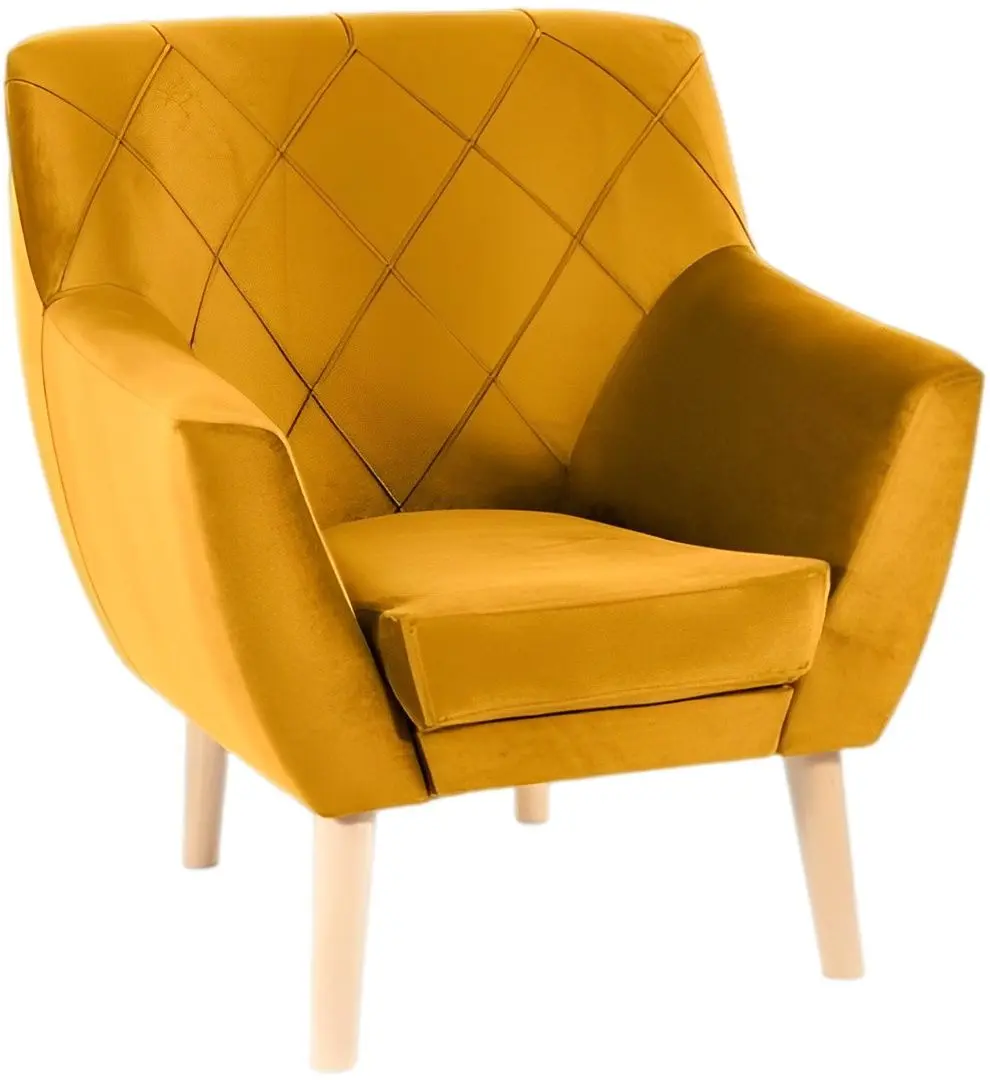 Fotoliu Signal Kier 1 Velvet (Curry/Beech)