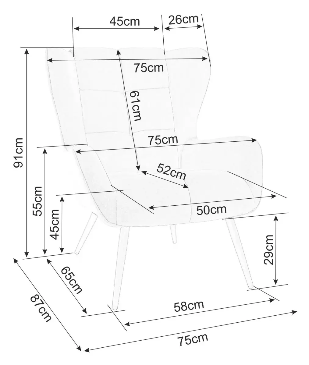 Fotoliu Signal Louis Bluvel 19 (Black)