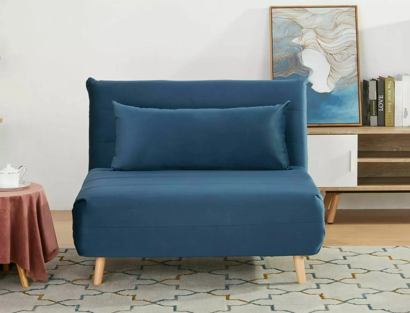 Кресло Signal Spike Velvet (Navy Blue/Beech) - 10