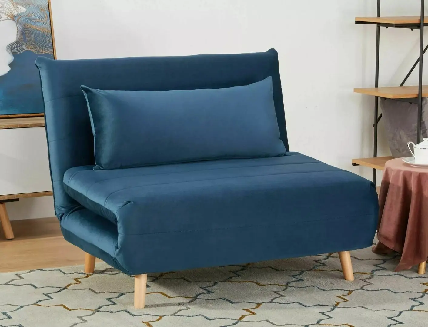 Кресло Signal Spike Velvet (Navy Blue/Beech)