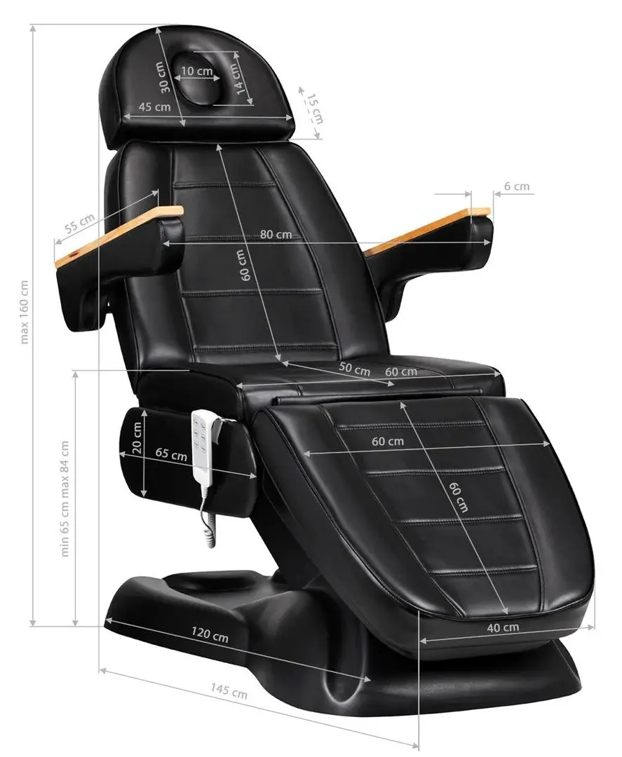 Fotoliu cosmetologic Sillon Lux 273B + taburet Sillon 304 (Black)