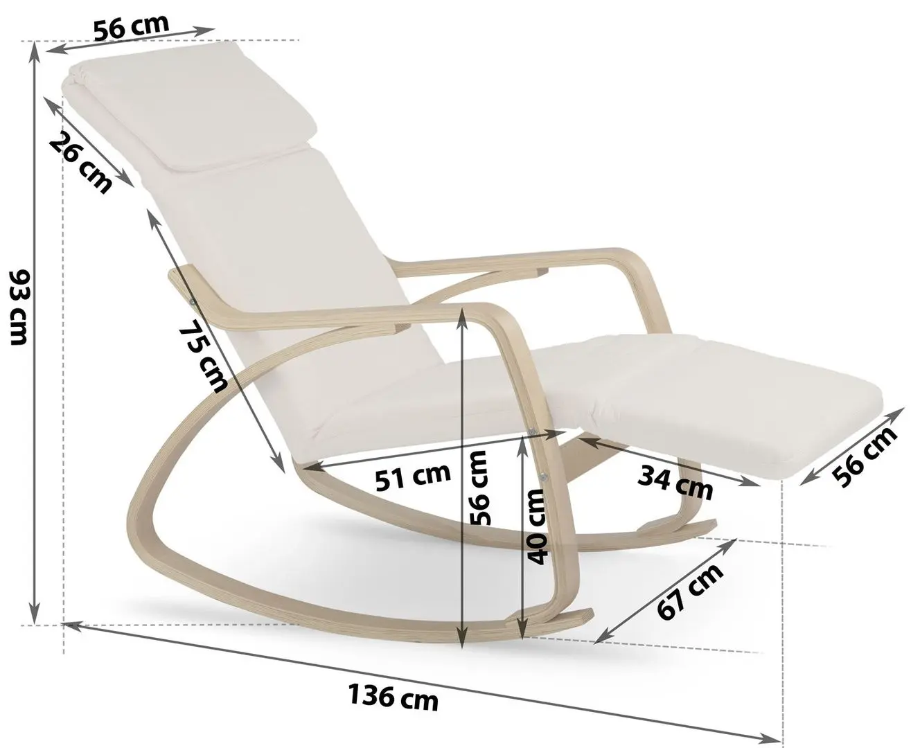 Fotoliu balansoar Sofotel Suzi (Beige)