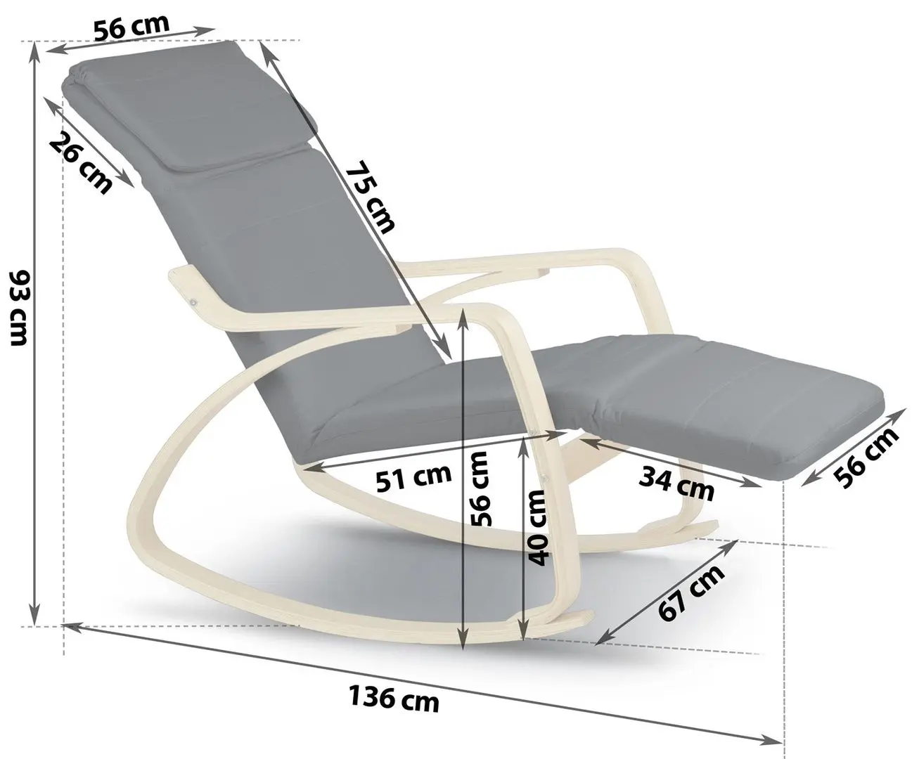 Fotoliu balansoar Sofotel Suzi (Dark Grey)