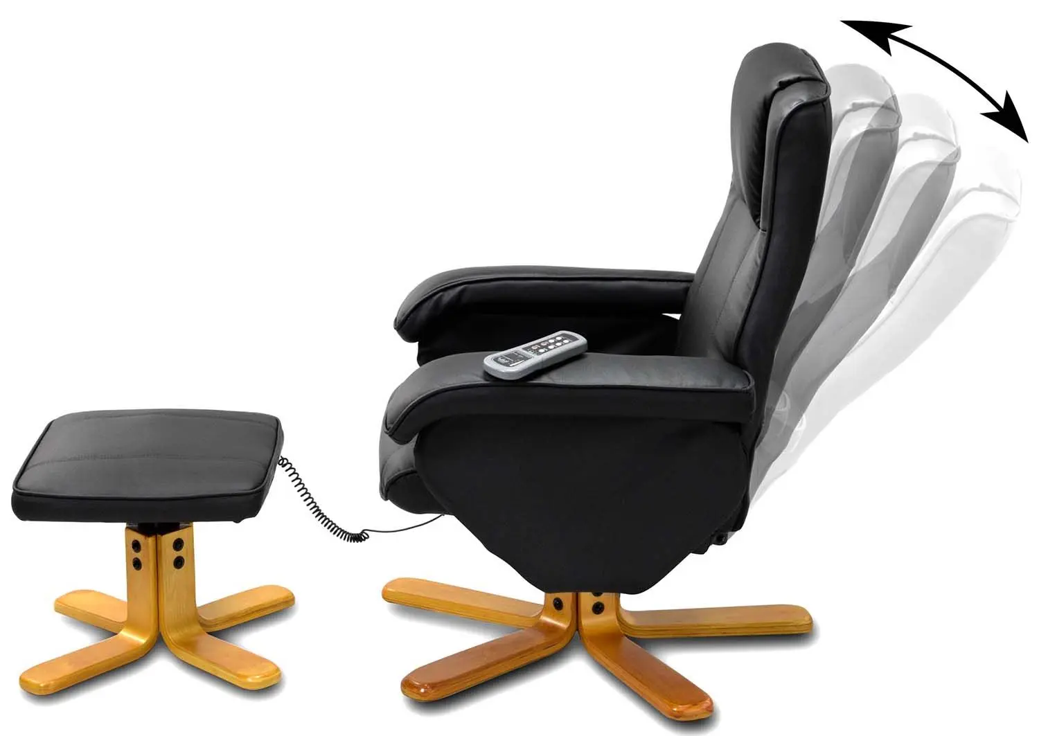 Fotoliu cu suport pentru picioare Sofotel EG-201 (Black) - 4