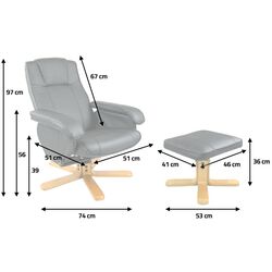Fotoliu cu suport pentru picioare Sofotel EG-201 (Black) Thumb