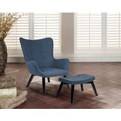 Fotoliu cu suport pentru picioare Sofotel Norse (Blue/Black)