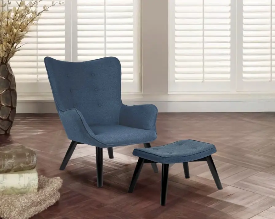 Fotoliu cu suport pentru picioare Sofotel Norse (Blue/Black)