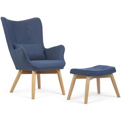 Кресло с подставкой для ног Sofotel Norse (Blue/Natural) Thumb
