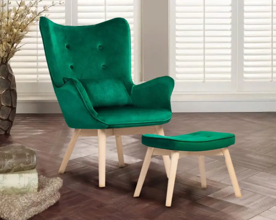 Fotoliu cu suport pentru picioare Sofotel Norse (Green)