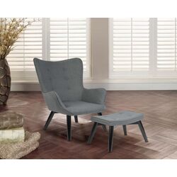 Кресло с подставкой для ног Sofotel Norse (Grey/Black)