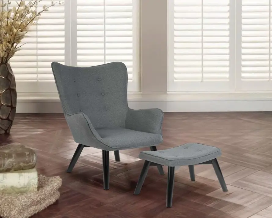 Кресло с подставкой для ног Sofotel Norse (Grey/Black)