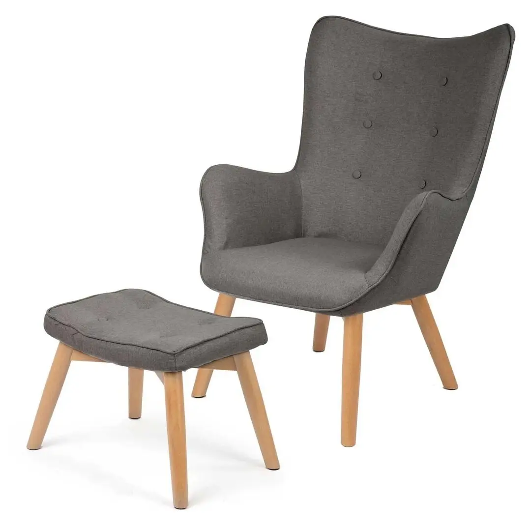 Кресло с подставкой для ног Sofotel Norse (Grey/Natural)