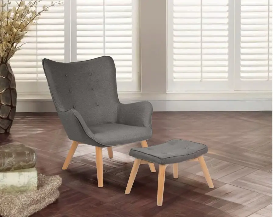 Кресло с подставкой для ног Sofotel Norse (Grey/Natural)