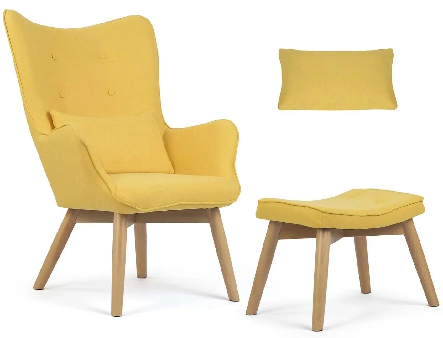 Fotoliu cu suport pentru picioare Sofotel Norse (Yellow)