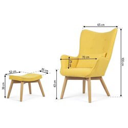 Fotoliu cu suport pentru picioare Sofotel Norse (Yellow) Thumb