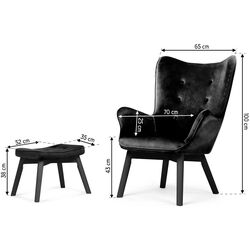 Fotoliu cu suport Sofotel Norse (Black) Thumb