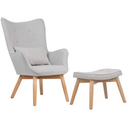 Кресло с подставкой Sofotel Norse (Light Grey/Wood)