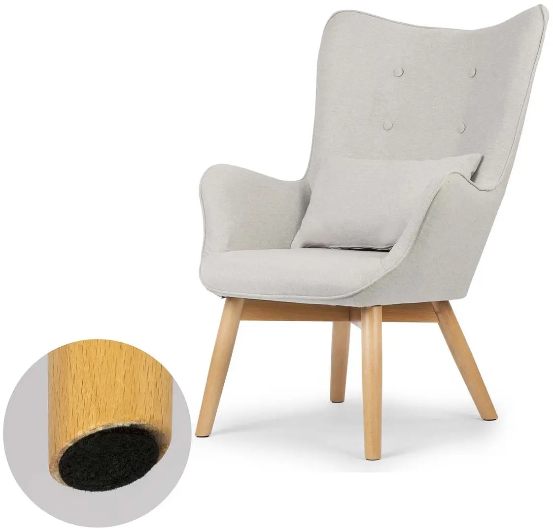 Кресло с подставкой Sofotel Norse (Light Grey/Wood)