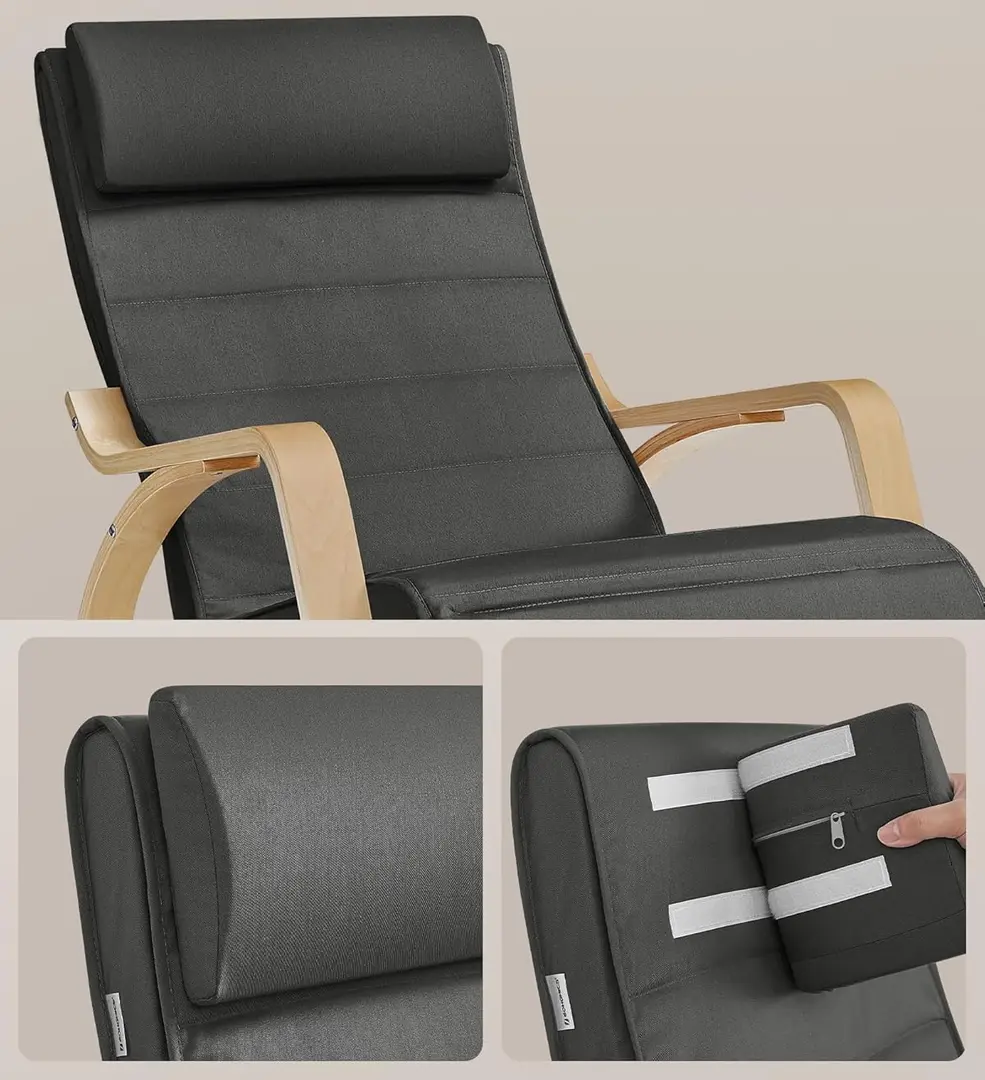 Кресло-качалка Songmics LYY10G (Dark Grey/Birch)