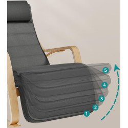 Кресло-качалка Songmics LYY10G (Dark Grey/Birch) Thumb