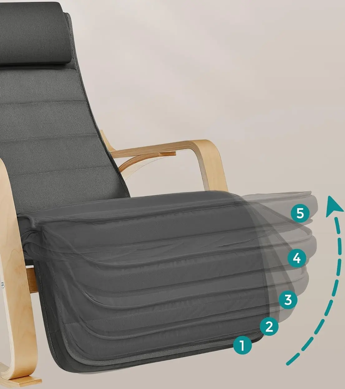 Кресло-качалка Songmics LYY10G (Dark Grey/Birch)