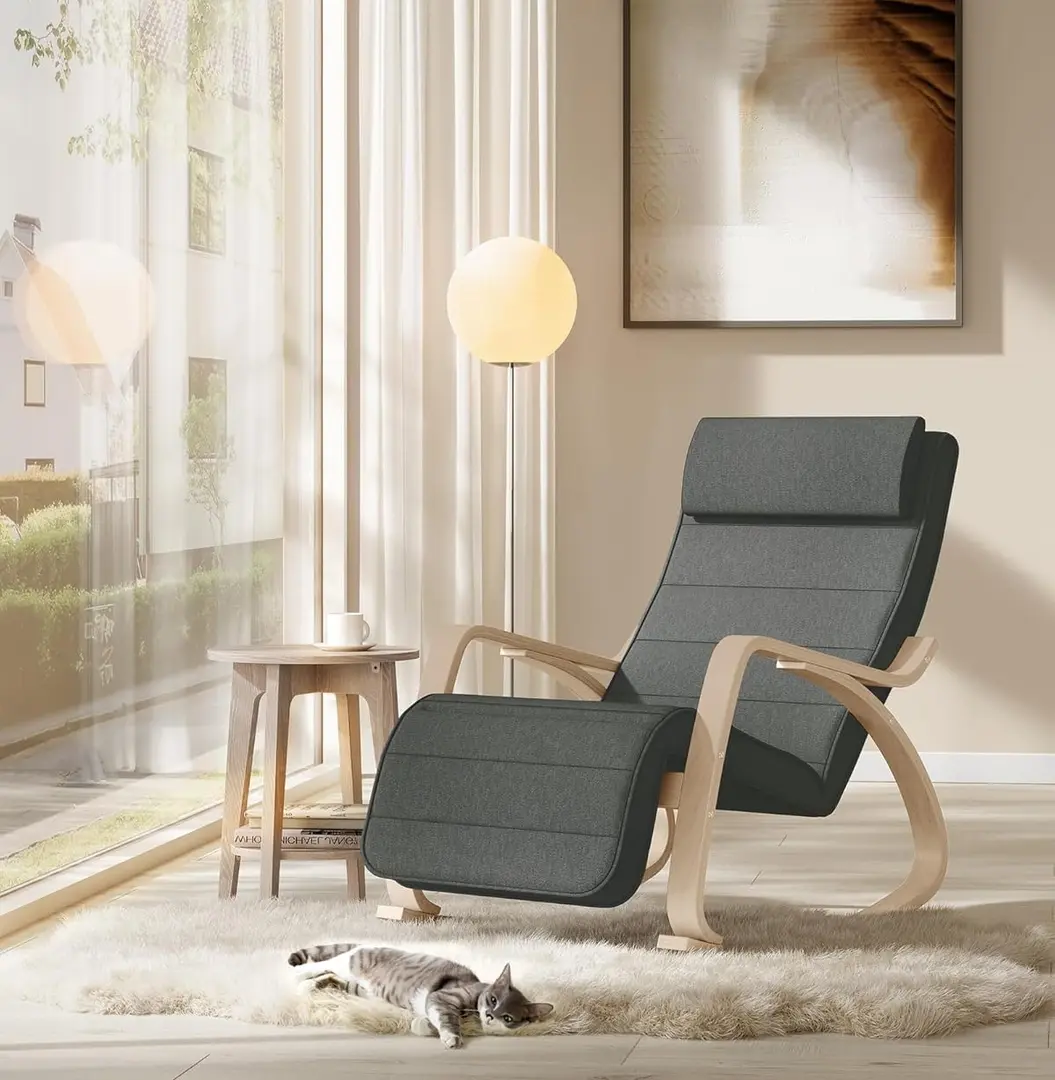 Кресло-качалка Songmics LYY10G (Dark Grey/Birch)