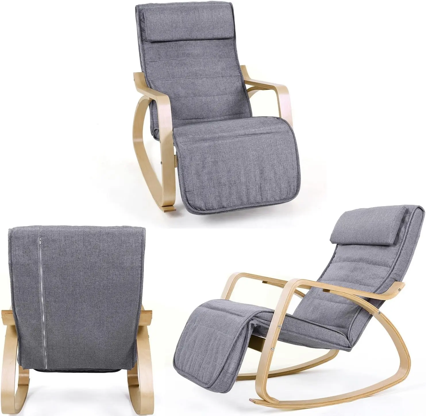 Кресло-качалка Songmics LYY11G (Grey) - 3