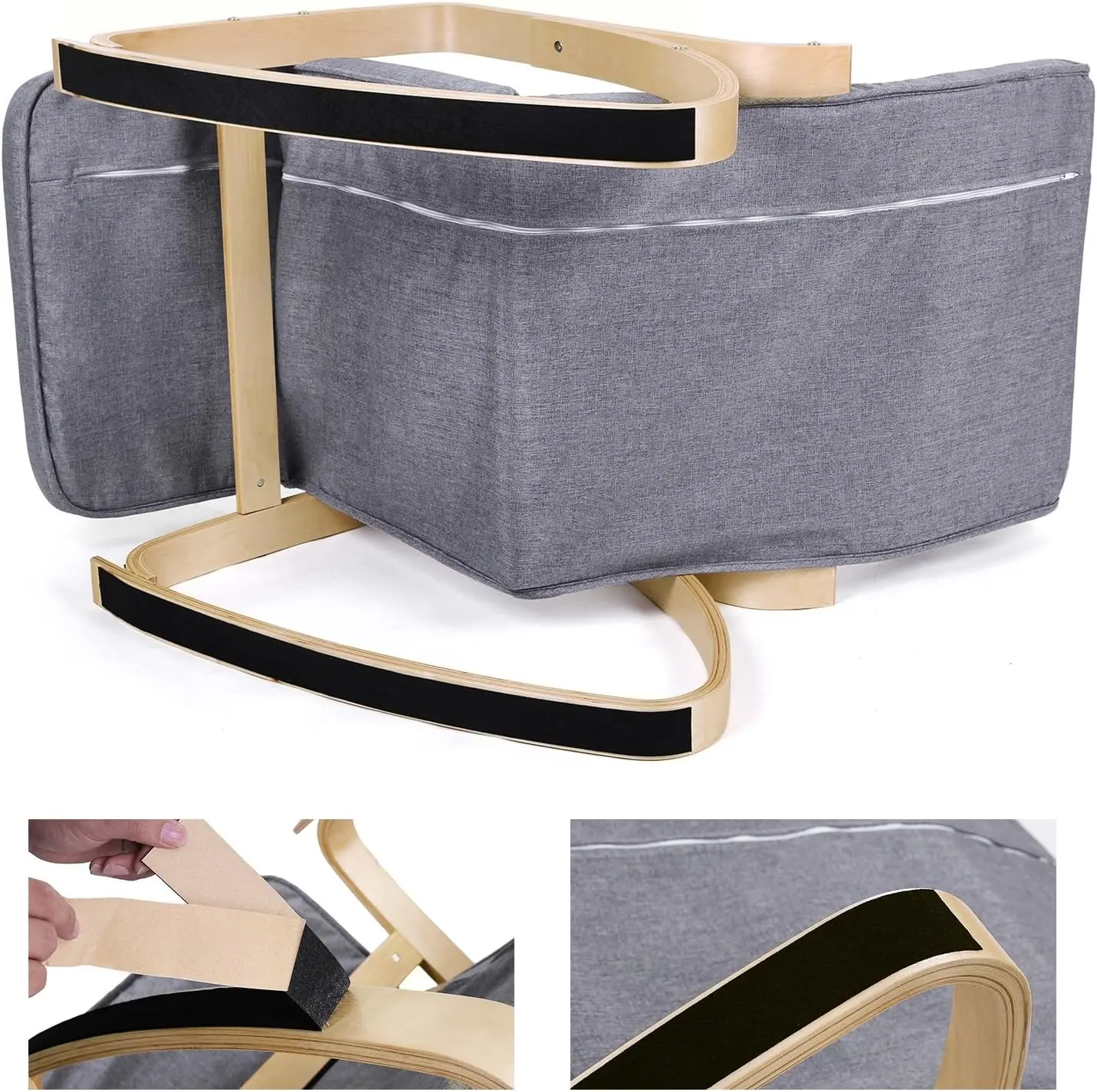 Кресло-качалка Songmics LYY11G (Grey) - 5