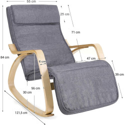 Кресло-качалка Songmics LYY11G (Grey) Thumb