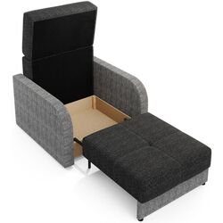 Fotoliu Space Meble Amerykanka Twice 80 Kornet 10/Kornet 02 (Black/Gray) Thumb