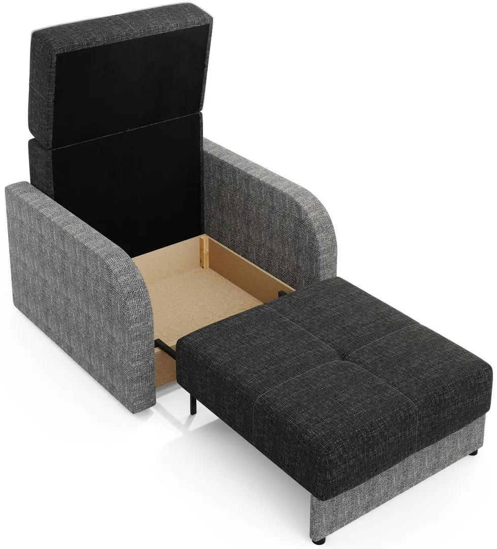 Fotoliu Space Meble Amerykanka Twice 80 Kornet 10/Kornet 02 (Black/Gray) - 4