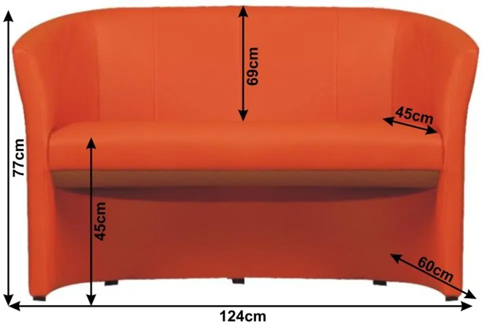 Двойное кресло Tempo Kondela Cuba Leather (Orange)