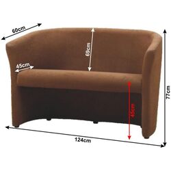 Fotoliu dublu Tempo Kondela Cuba (Brown) Thumb