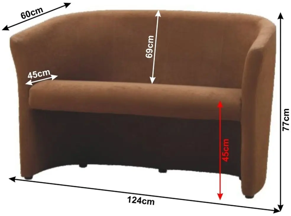 Fotoliu dublu Tempo Kondela Cuba (Brown)