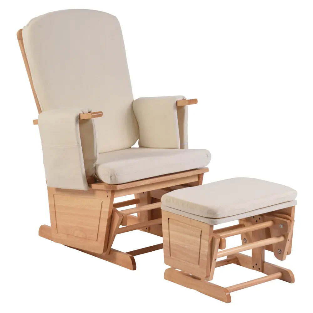 Fotoliu balansoar cu otoman Tempo Kondela Hamond (Oak/Cream) - 2