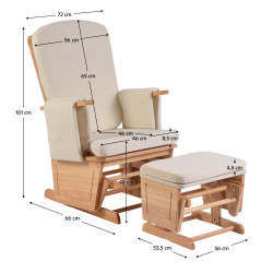 Fotoliu balansoar cu otoman Tempo Kondela Hamond (Oak/Cream) Thumb