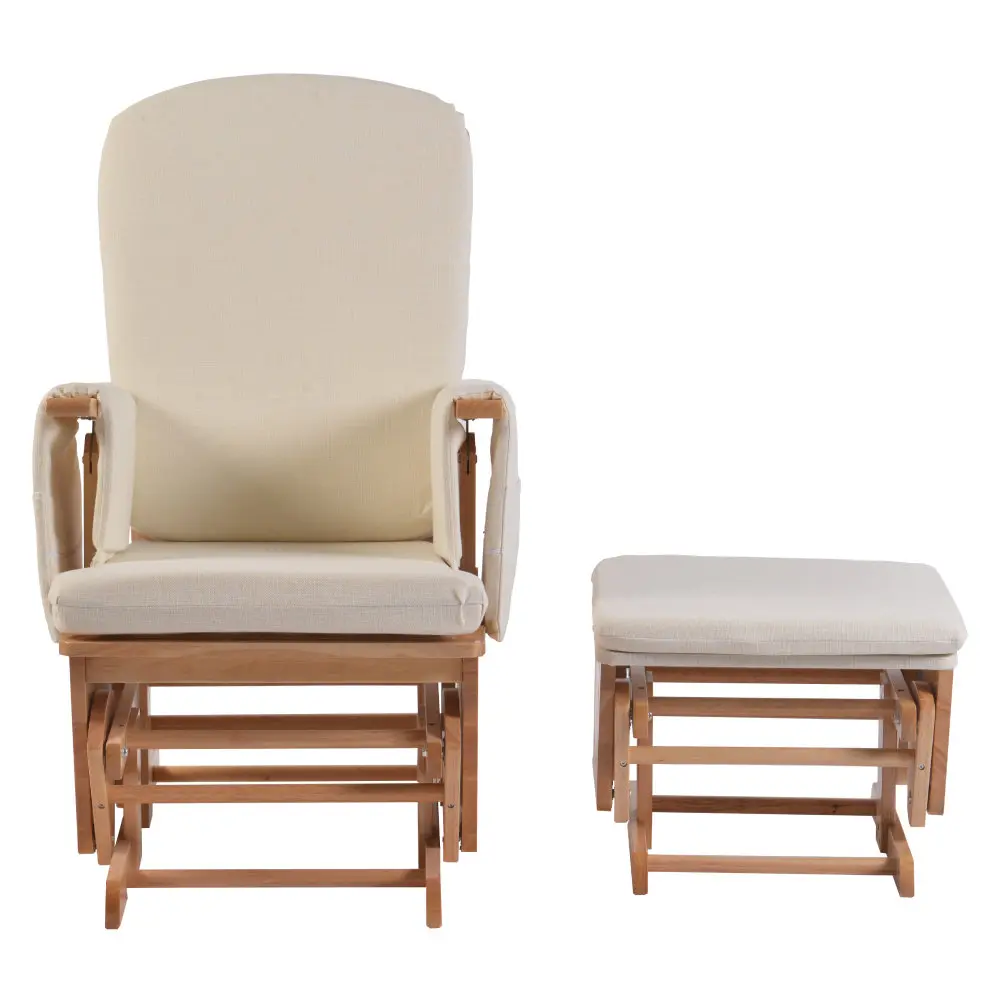 Fotoliu balansoar cu otoman Tempo Kondela Hamond (Oak/Cream) - 3