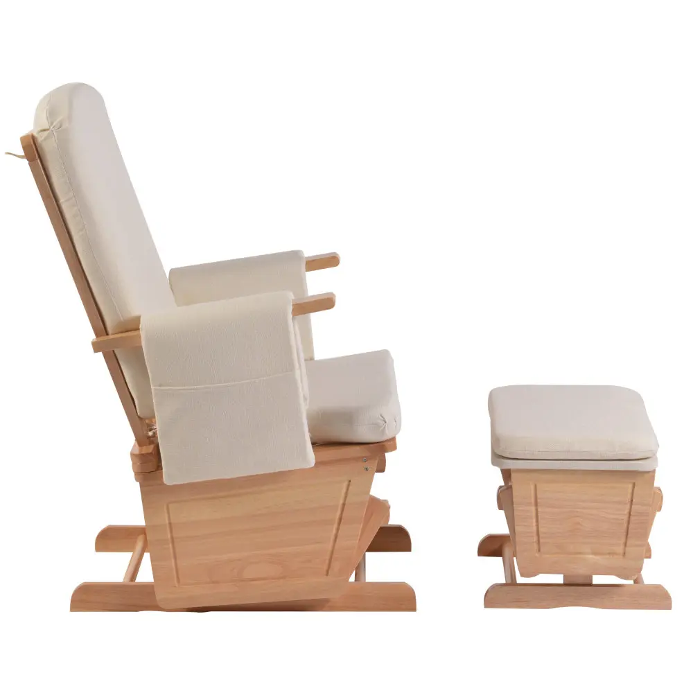 Fotoliu balansoar cu otoman Tempo Kondela Hamond (Oak/Cream) - 4