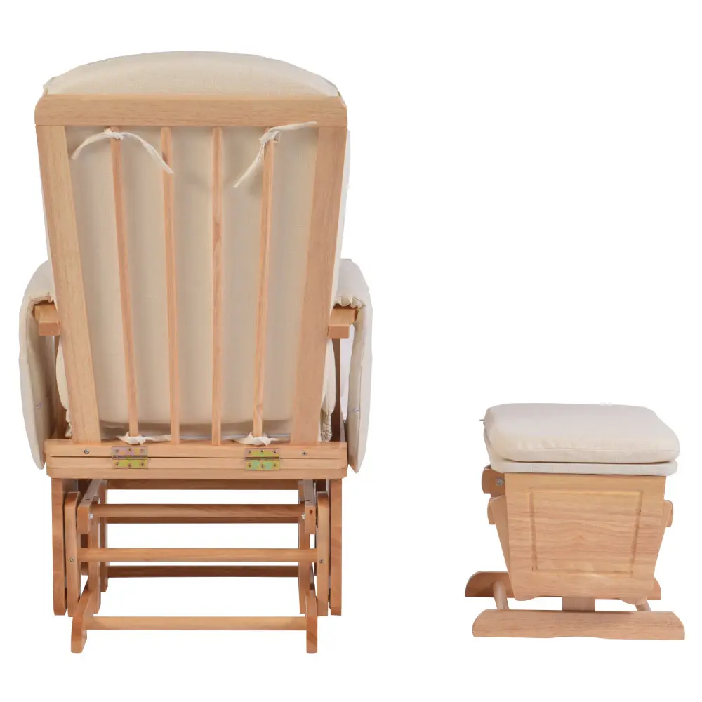 Fotoliu balansoar cu otoman Tempo Kondela Hamond (Oak/Cream) - 5