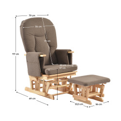 Fotoliu balansoar cu otoman Tempo Kondela Stadil (Oak/Brown) Thumb